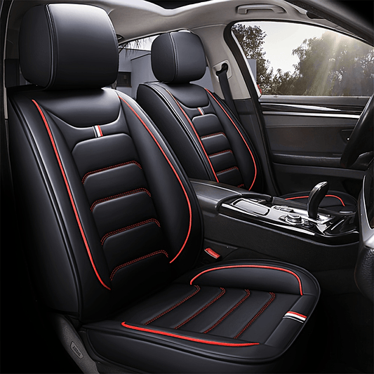 5 Car Seat Covers Faux Leather Seat Covers Full Set For Car Sedan SUV Truck Vans Front & Rear Seat Cushion Protector Wear-resistant, Breathable And Easy To Clean