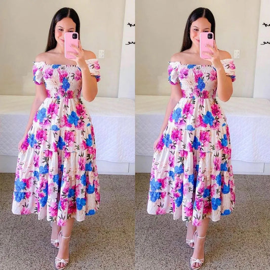 Women High Waisted Loose Fitting Long Dress, Elegant Suit In Contrasting Colors For Beach And Summer Vestidos Verano Moda 2024