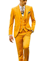 Men's Notch Lapel Suits Two Buttons Jacket Vest Pants Sets