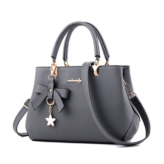 Yogodlns Elegant Women Messenger Bags with flower pendant Office Ladies Totes Pure Handbag for female Crossbody Shoulder Bags SHOWLU FASHION STORE