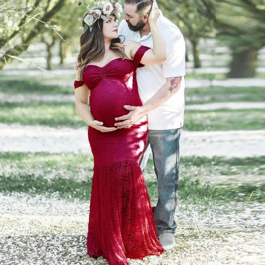 Maternity Dress Photography Props Sexy Fishtail Maxi Pregnancy Lace Dress Photography Clothing For Pregnant Women Photo Shoot