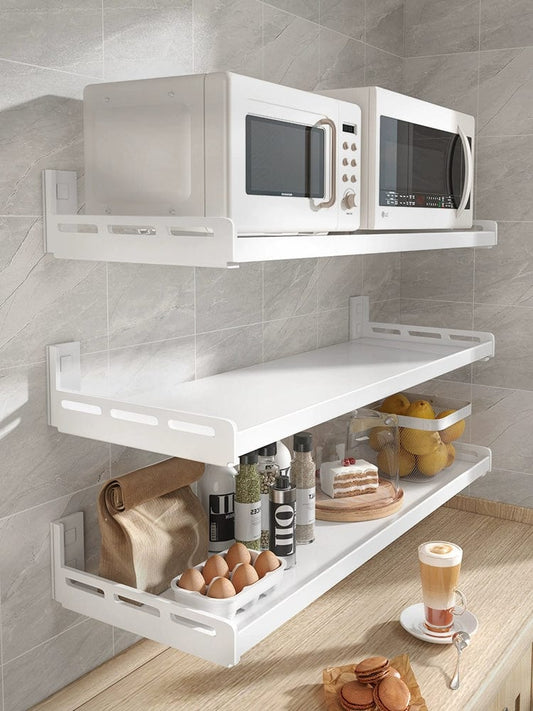 Kitchen Rack Punch - Free Wall - Mounted Seasoning Wall - Mounted All Products Household White Multi - Functional Storage Rack - SHOWLU FASHION STORE