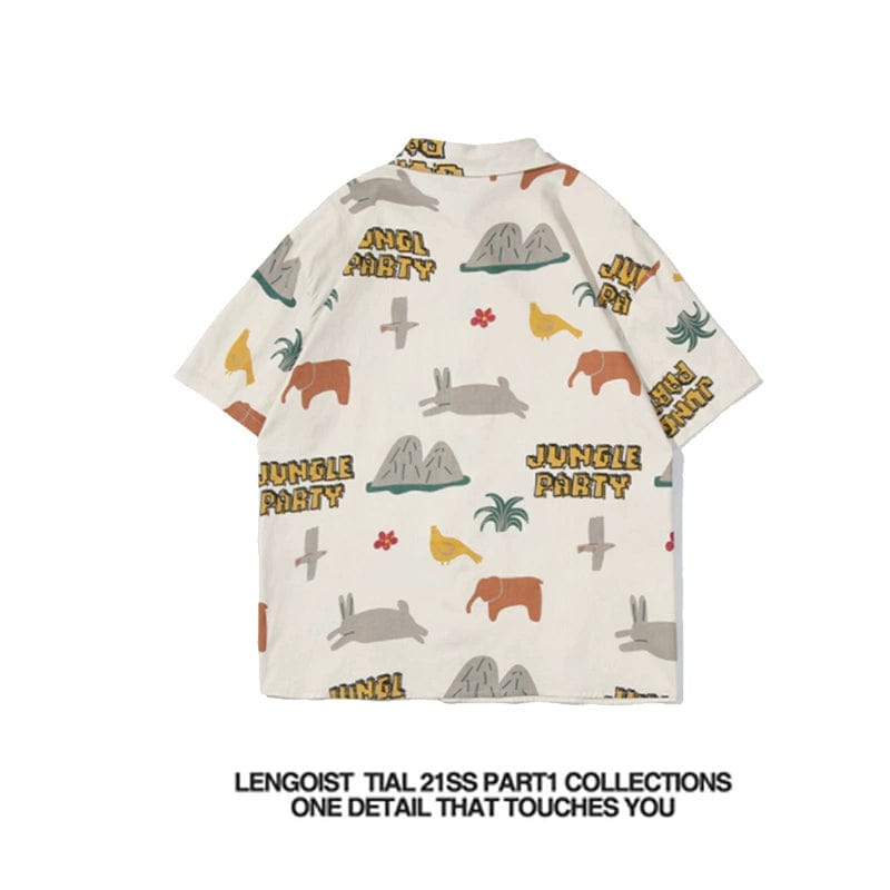 Lengoist Cartoon Print Casual Tee - SHOWLU FASHION STORE