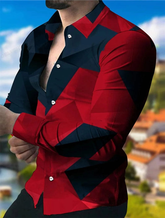 Long Sleeve Hawaiian Shirts Men Fashion Casual Shirt Male Beach Blouses Turn Over Single Breasted Camisas Men's Clothing Aloha - SHOWLU FASHION STORE