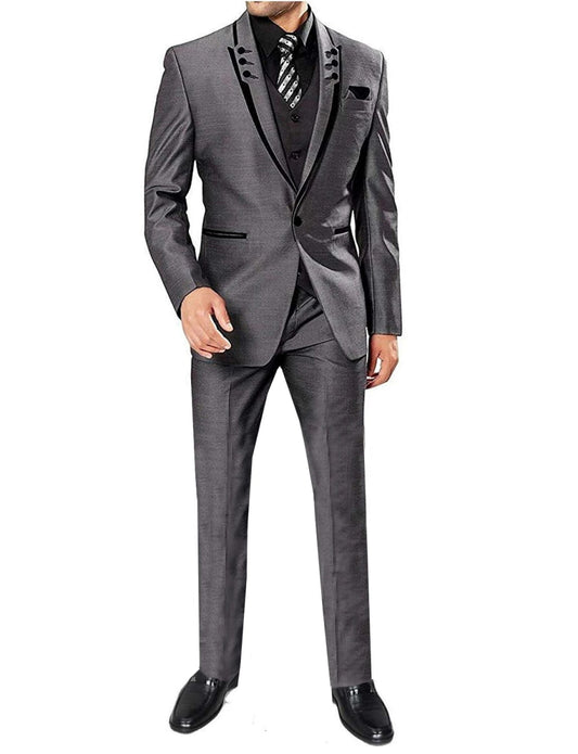 Men's 3 Pieces Suits Wedding Suits One Button Groom Tuxedos Men Leisure Boutique Business Wedding Suit Jacket Pants Vest - SHOWLU FASHION STORE