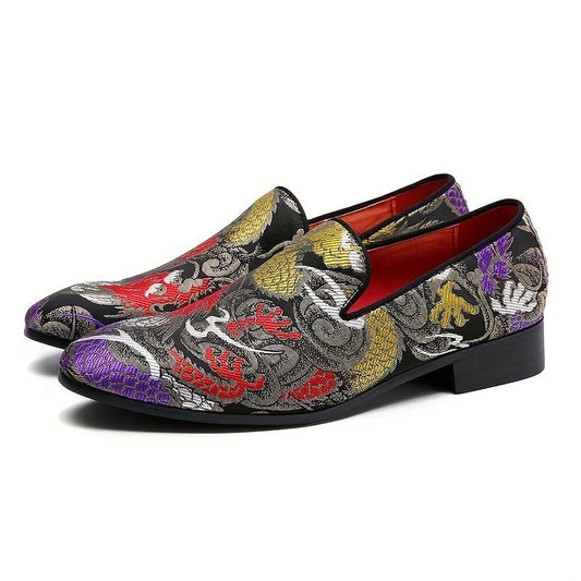 New Fashion Casual Men'S Embroidered Slip - On Shoes - SHOWLU FASHION STORE