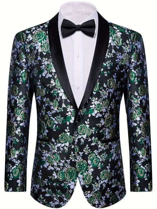 New Style Jacket Casual Jacquard Button Blazer Shawl Lapel Suit Jacket For Wedding 1pc Suit - SHOWLU FASHION STORE
