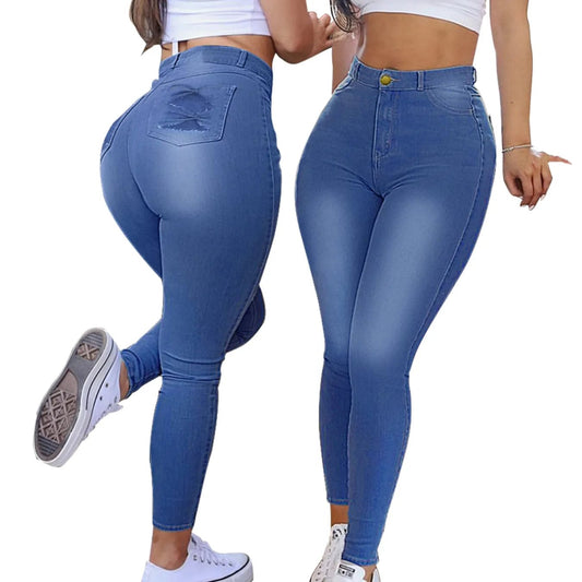 Sale Women's Stretch Jeans Fashion Slim Denim Pencil Pants Casual Skinny Trousers Female Clothing S - 2XL Drop Shipping - SHOWLU FASHION STORE