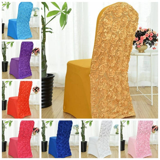 Spandex Chair Cover Wedding Rose Embroider Lycra Decoration Hotel Banquet Birthday Party Show Luxury Pattern - SHOWLU FASHION STORE