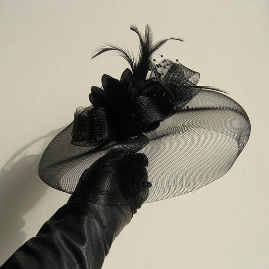 Summer Socialite Cheongsam Black Headdress Veil Women's Dress - SHOWLU FASHION STORE