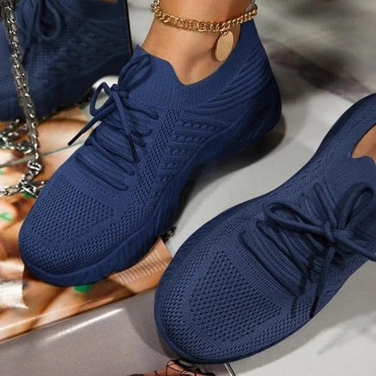 Summer Women Shoes Mesh Breathable Casual Sneakers Lace - Up Vulcanized Shoes Ladies Platform Sport Shoes Female Tennis Shoes - SHOWLU FASHION STORE
