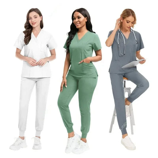 Surgical Uniforms Woman Nursing Enfermeria Sets Top + Pant Articles Medical Uniform Scrubs Clinical Beauty Salon hospital Suits - SHOWLU FASHION STORE