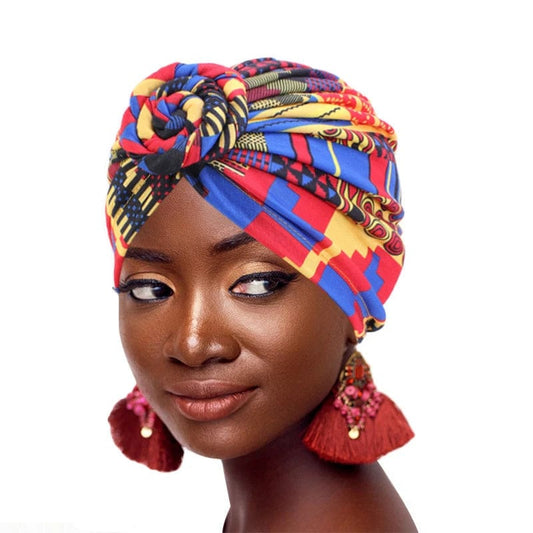 Women tie Turban Hat bohemian style cotton top knot turban african twist headwrap Ladies Hair Accessories India Hat Chemo Cap - SHOWLU FASHION STORE