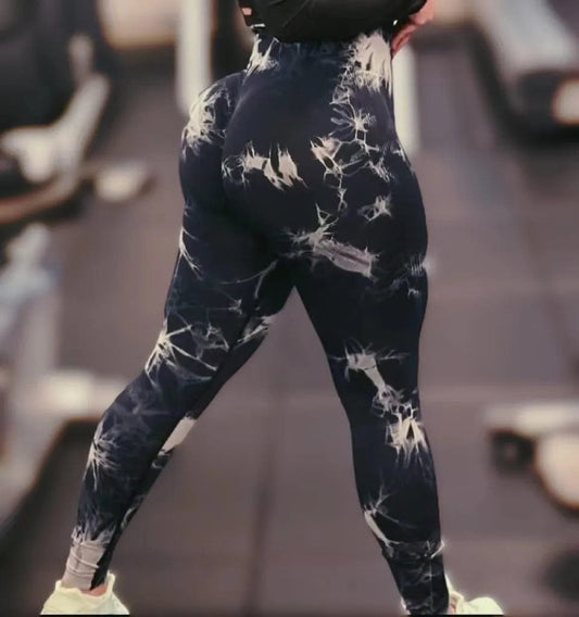 Women Tiedye Gym Leggings Seamless Mujer Push Up Booty Pants Scrunch Sports Fitness High Waist Workout Yoga Leggins Drop Ship - SHOWLU FASHION STORE