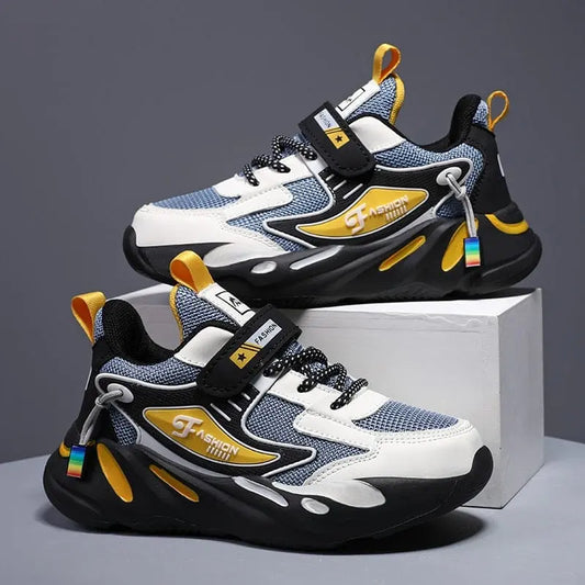 Showlu Fashion Store 0 Kid Sneakers Sport Shoes for Boys Fashion Leather Children Breathable Mesh Comfort Shoes Casual Walking Outdoor Running Shoes