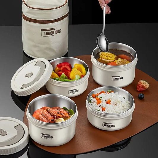 Showlu Fashion Store 0 Stackable Stainless Steel Bento Lunch Box