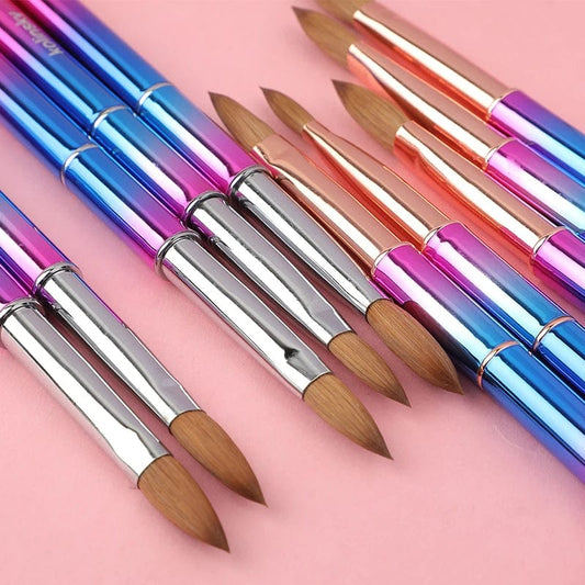 Custom Logo Professional 100% Kolinsky Brush Nail Art Brush Kolinsky Acrylic Nail Brush - SHOWLU FASHION STORE