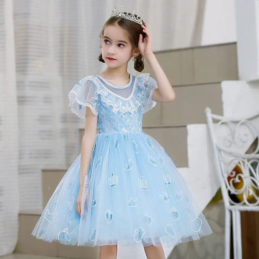 LZH Kids Elsa Princess Dress Movie Costume Girl Halloween Carnival Costume Birthday Party Dress - SHOWLU FASHION STORE