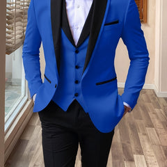 Men's 3pcs Suit Shawl Lapel Formal Wedding Party Events Vintage Western Suit Casual Business Workwear Suit 34S 36S 38S 40R 42R 11.62gal 12.15gal