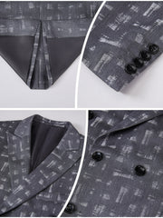 Men's 2pcs Suit Set - Double Breasted Formal Wear Peak Lapels Tuxedo Blazer Pants for Business Prom