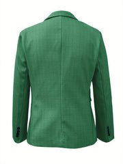 Retro Lapel Collar Herringbone Pattern Double-breasted Blazer SHOWLU FASHION STORE