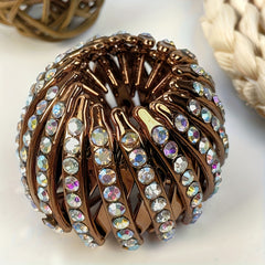 Cubidupi Elegant Bird Nest Magic Hair Clip - Sparkling Rhinestone Ponytail Holder with Non-Slip Grip, Strong Hold Hair Accessory for Women & Girls, Multi-Color Rhinestones for Weddings, Parties, Everyday Use, Wedding Hairpiec