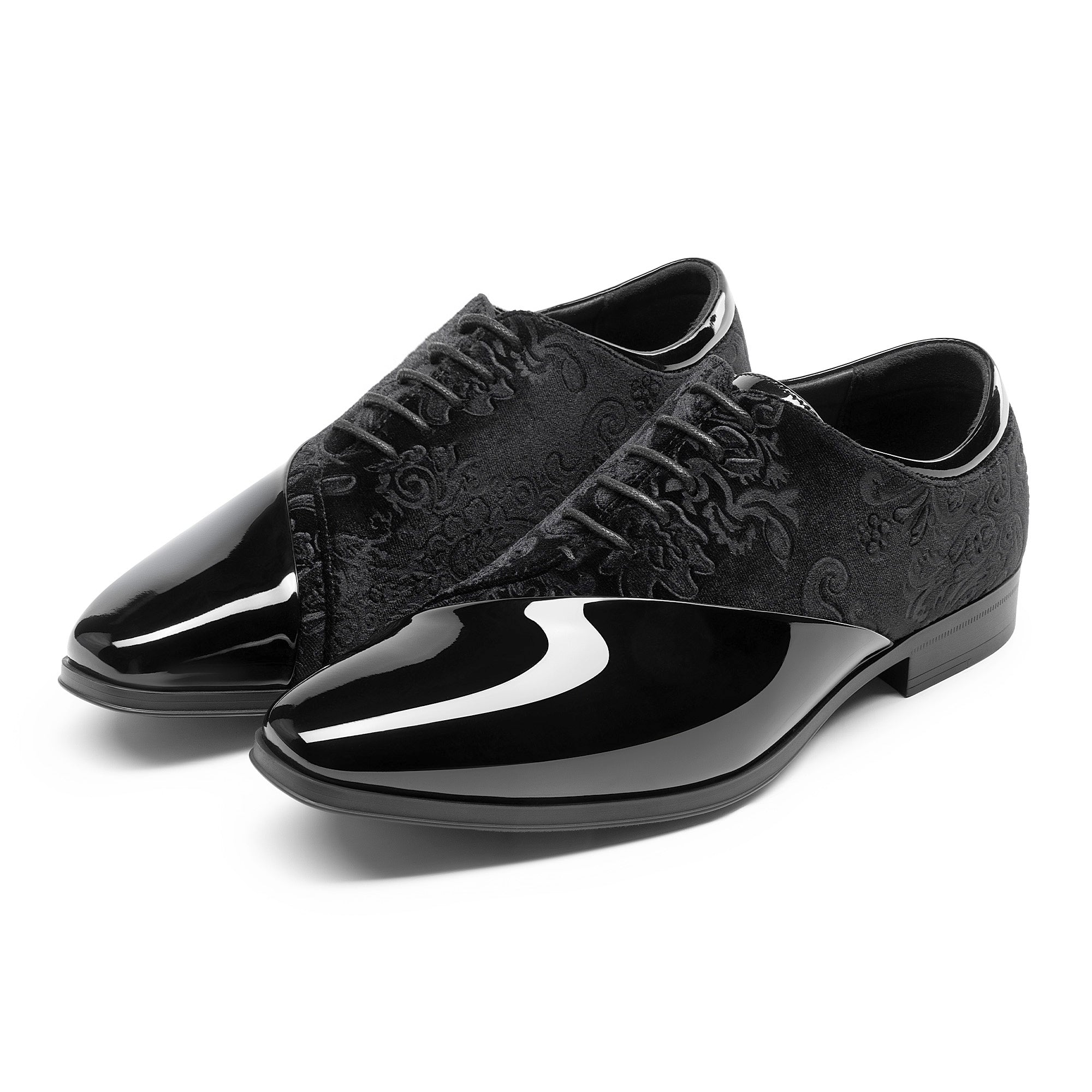 Men's formal tuxedo shoes, classic patent leather velvet lace-up formal cardan oxford shoes for evening parties SHOWLU FASHION STORE