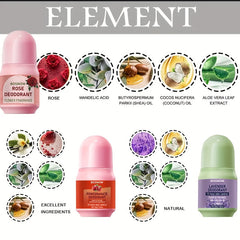 3pcs Rose + Pomegranate + Lavender Deodorant Combination Set, Plant Ingredients, Deep Moisturizing, Gentle Care, Natural Fragrance, Lasting Fragrance, Farewell Odor, Just One Set Let You Have a Different Fresh Experience Ever SHOWLU FASHION STORE