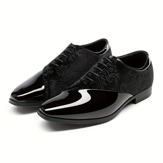 Bruno Marc Classic Glossy Velvet Men's Dress Shoes - Formal Oxford Lace-up Caden SHOWLU FASHION STORE