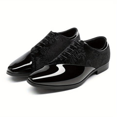Bruno Marc Classic Glossy Velvet Men's Dress Shoes - Formal Oxford Lace-up Caden SHOWLU FASHION STORE