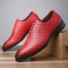 [Non Slip Rubber Sole Shoes] Plus Size Men's Whole-Cut Oxford Shoes, Comfy Non Slip Lace Up Casual Rubber Sole Formal Shoes, Men's Shoes For Banquet, Office, Business Occasion SHOWLU FASHION STORE