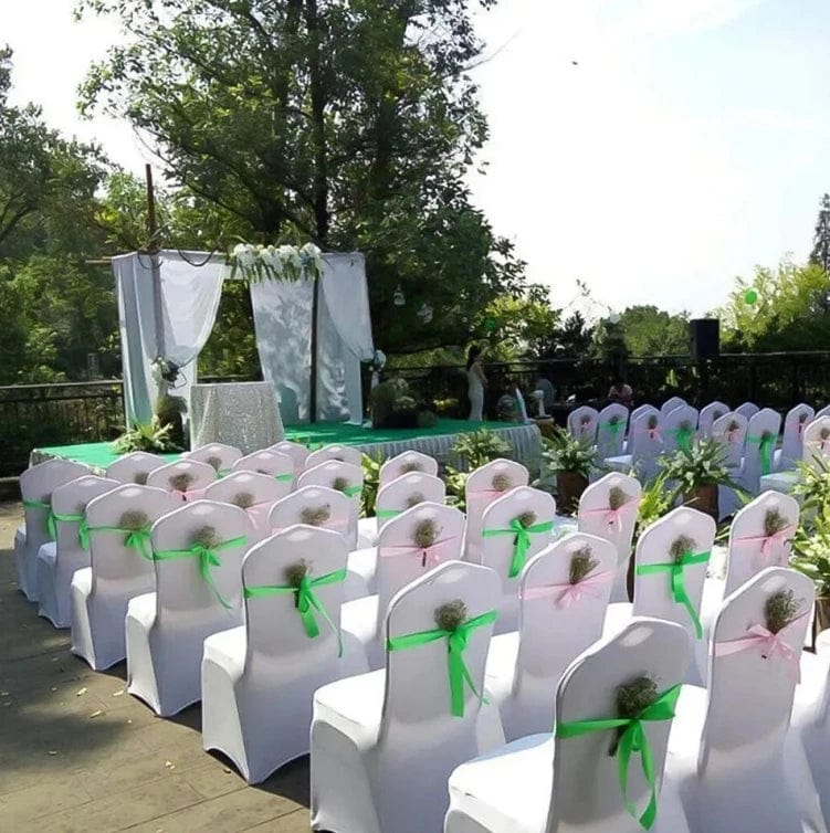 10 - 100PCS Black White Strong Spandex Universal Wedding Chair Covers Full Seat Slipcovers Restaurant Cafe - SHOWLU FASHION STORE