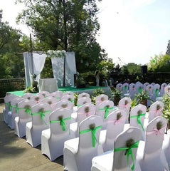 10 - 100PCS Black White Strong Spandex Universal Wedding Chair Covers Full Seat Slipcovers Restaurant Cafe - SHOWLU FASHION STORE