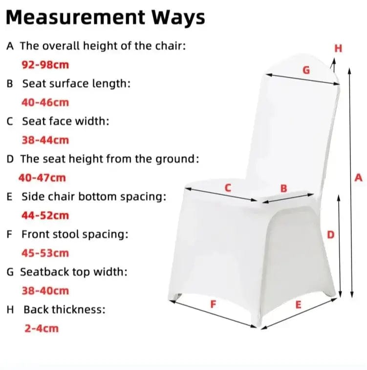10 - 100PCS Black White Strong Spandex Universal Wedding Chair Covers Full Seat Slipcovers Restaurant Cafe - SHOWLU FASHION STORE