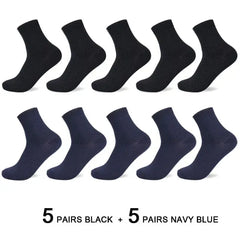 Anel Demosthene General Store 0 10 Pairs/Lot Men's Bamboo Fiber Socks 2022 New Compression Autumn Long Black Business Casual Man Dress Sock Gift Plus Size 42-45