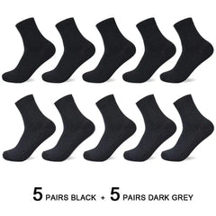 Anel Demosthene General Store 0 10 Pairs/Lot Men's Bamboo Fiber Socks 2022 New Compression Autumn Long Black Business Casual Man Dress Sock Gift Plus Size 42-45