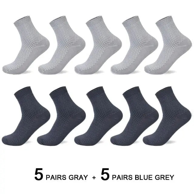 Anel Demosthene General Store 0 10 Pairs/Lot Men's Bamboo Fiber Socks 2022 New Compression Autumn Long Black Business Casual Man Dress Sock Gift Plus Size 42-45