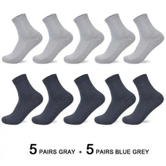 Anel Demosthene General Store 0 10 Pairs/Lot Men's Bamboo Fiber Socks 2022 New Compression Autumn Long Black Business Casual Man Dress Sock Gift Plus Size 42-45
