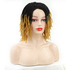 Showlu Store Nation 0 E446 T27 / 10inches / 1 PC 10Inches Braided Wigs  Afro Bob Wig Synthetic DreadLock Wigs For Black Woman Short Curly Ends Cosplay Yun Rong Hair