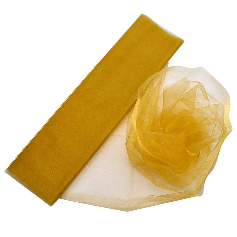 Showlu Fashion Store 0 10m/lot 48cm Sheer Crystal Organza Tulle Roll Fabric for Wedding Party Decoration organza chair wedding Arch Decor woman's Dress