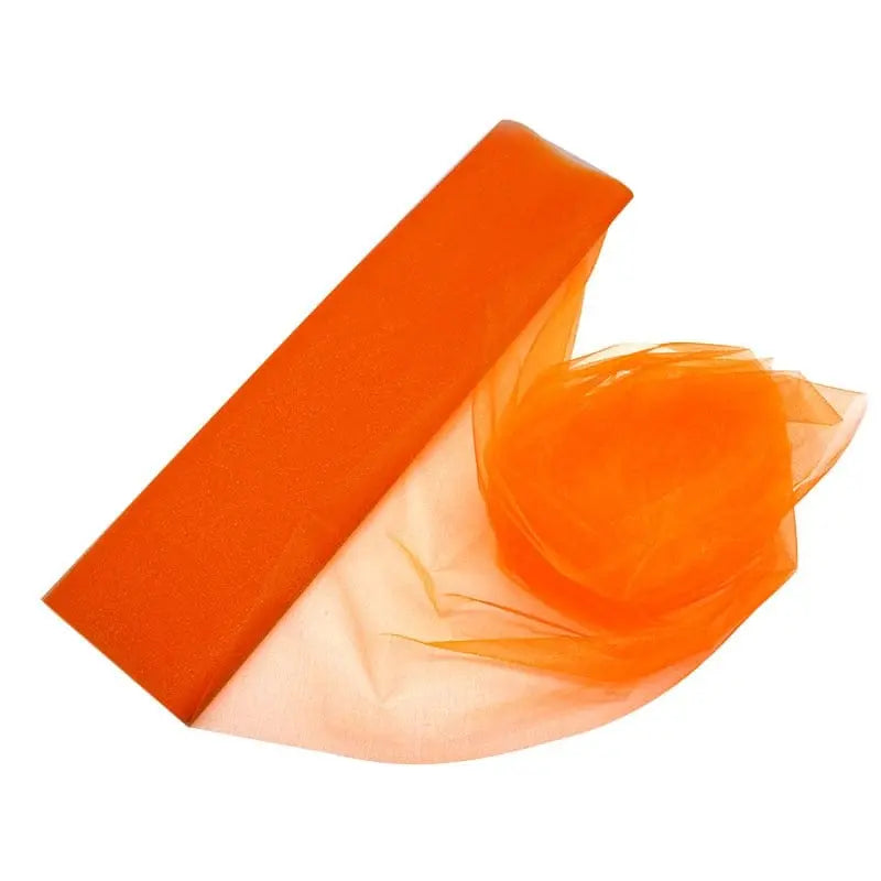 Showlu Fashion Store 0 orange / 10mX48cm 10m/lot 48cm Sheer Crystal Organza Tulle Roll Fabric for Wedding Party Decoration organza chair wedding Arch Decor woman's Dress