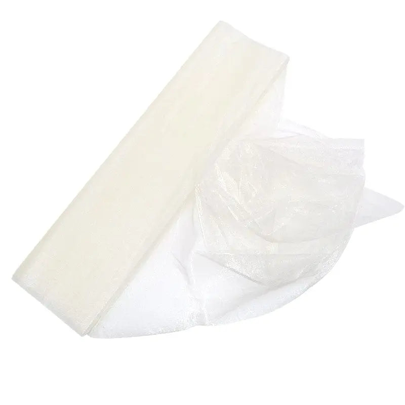 Showlu Fashion Store 0 10m/lot 48cm Sheer Crystal Organza Tulle Roll Fabric for Wedding Party Decoration organza chair wedding Arch Decor woman's Dress