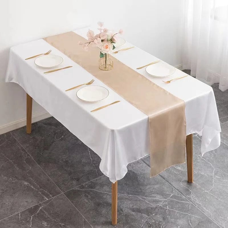 10pc Satin Table Runner For Banquet Wedding Party Event Home Supply Table Decorations Cloth Cover Runner 30x275cm(12*108inch) - SHOWLU FASHION STORE
