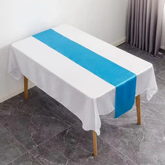 10pc Satin Table Runner For Banquet Wedding Party Event Home Supply Table Decorations Cloth Cover Runner 30x275cm(12*108inch) - SHOWLU FASHION STORE