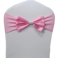 10pcs/50pcs Free Tie Wedding Satin Chair Sash Elastic Stretch Spandex Chair Bow Band For Banquet Hotel Birthday Party Decoration - SHOWLU FASHION STORE