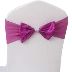 10pcs/50pcs Free Tie Wedding Satin Chair Sash Elastic Stretch Spandex Chair Bow Band For Banquet Hotel Birthday Party Decoration - SHOWLU FASHION STORE