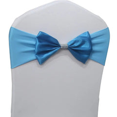 10pcs/50pcs Free Tie Wedding Satin Chair Sash Elastic Stretch Spandex Chair Bow Band For Banquet Hotel Birthday Party Decoration - SHOWLU FASHION STORE