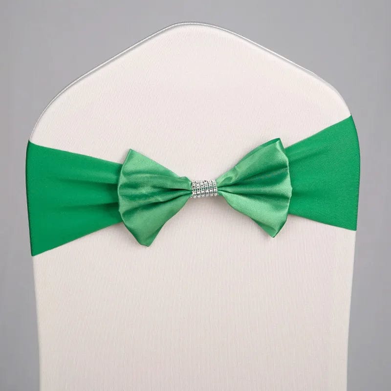 10pcs/50pcs Free Tie Wedding Satin Chair Sash Elastic Stretch Spandex Chair Bow Band For Banquet Hotel Birthday Party Decoration - SHOWLU FASHION STORE