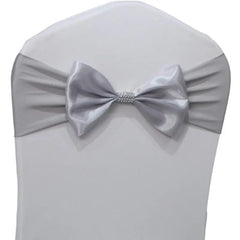 10pcs/50pcs Free Tie Wedding Satin Chair Sash Elastic Stretch Spandex Chair Bow Band For Banquet Hotel Birthday Party Decoration - SHOWLU FASHION STORE