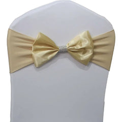 10pcs/50pcs Free Tie Wedding Satin Chair Sash Elastic Stretch Spandex Chair Bow Band For Banquet Hotel Birthday Party Decoration - SHOWLU FASHION STORE